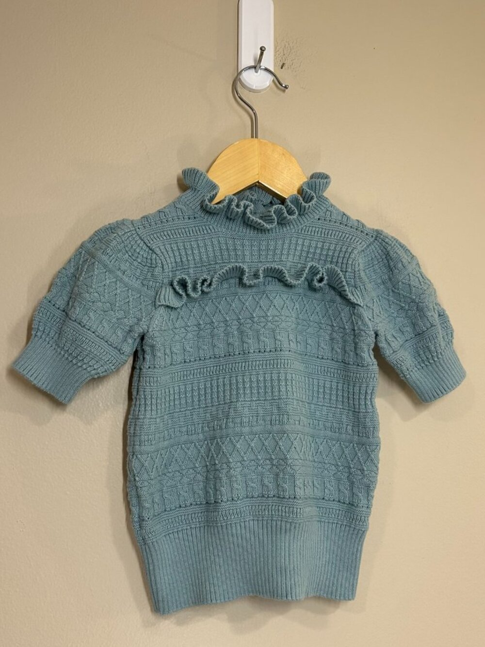 2T Girls Janie & Jack Preppy Knit Turquoise Sweater